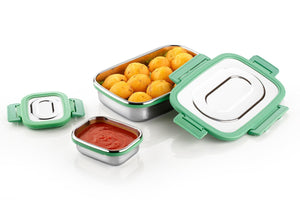 1. Airtight Stainless Steel Tiffin for School, Office & Picnic