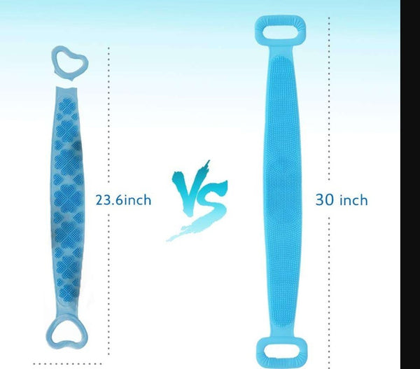 Silicone Body Back Scrubber, Double Side Bathing Brush for Skin Deep Cleaning
