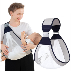 1. Baby Sling Carrier Adjustable Baby Holder Carrier Baby Half Wrapped Sling Hip Carrier Breathable Cotton Mesh Fabric for Newborn