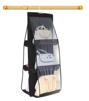 1. Foldable Handbag Storage 6 Pocket Organizer