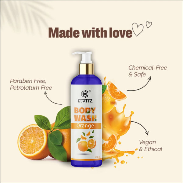 Orange & Holy Basil Body Wash | Deep Cleansing Anti-Ageing Shower Gel for Glowing, Refreshed & Healthy Skin