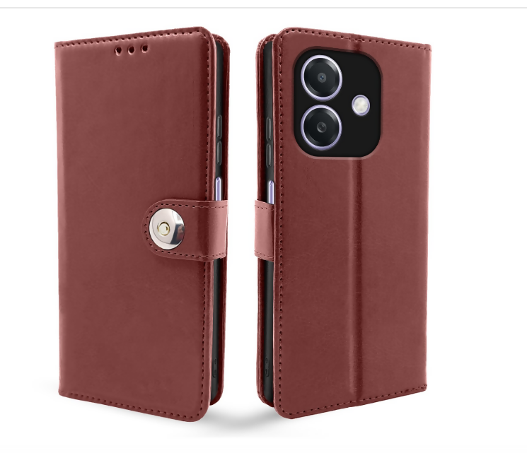 OPPO A3X Premium Leather Flip Cover | Wallet Case with Card Slots | Full Protection Magnetic Case