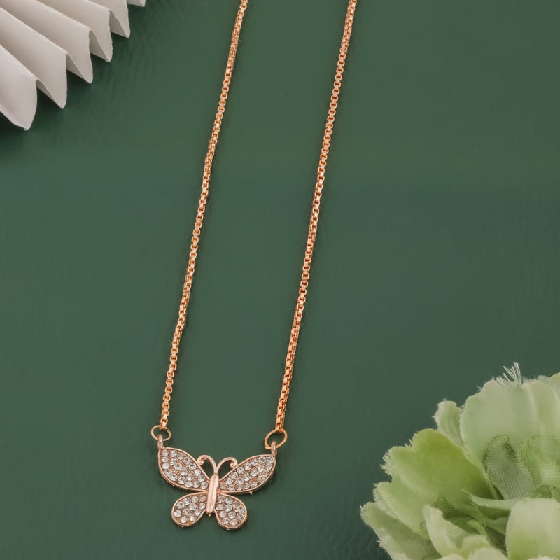 butterfly shape necklace golden chain pendant