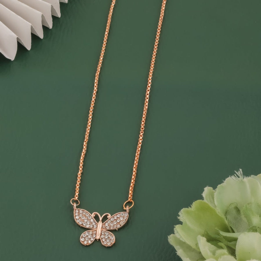 butterfly shape necklace golden chain pendant