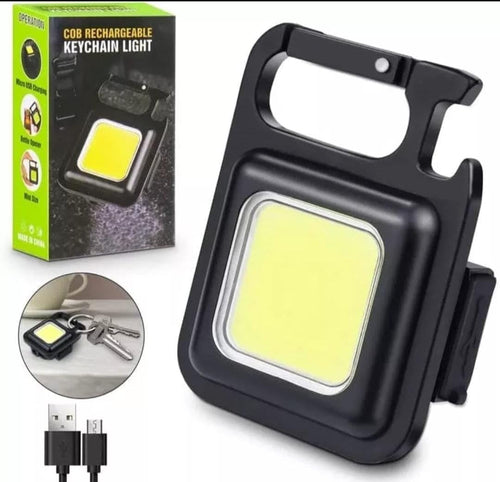 Rechargeable LED Keychain Light, USB Charging, Black
