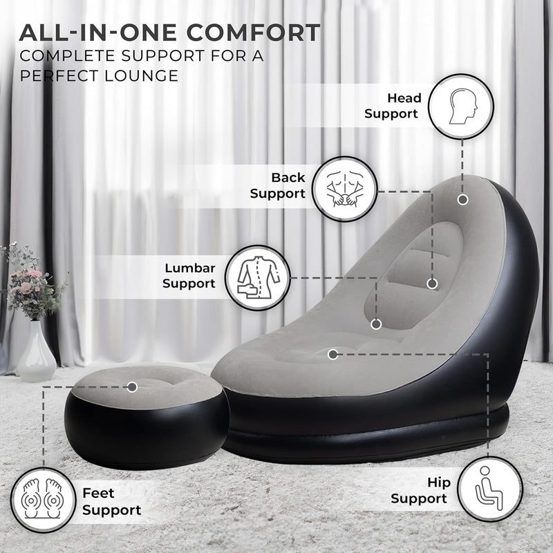 Inflatable Lounge Chair with Footstool