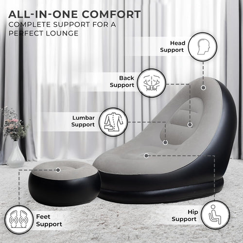 Inflatable Lounge Chair with Footstool
