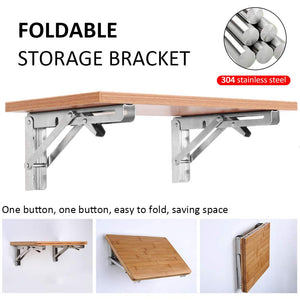 1. Stainless Steel Collapsible Shelf Bracket for Bench Table