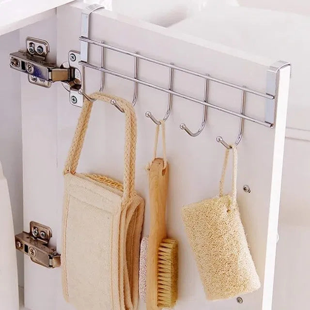Stainless Steel Over the Door Hook Hanger-Heavy Duty Storage Organizer.Space Saving Hanging Solution.