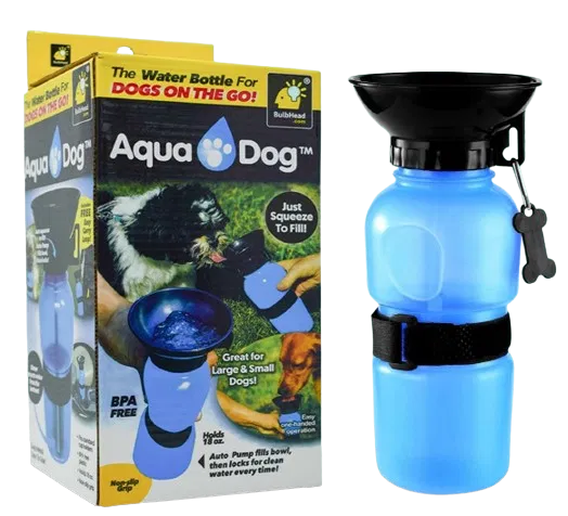 Smarty Pet Aqua Portable Water Bottle with Bowl – Leak Proof Travel Drinking Dispenser for Dogs & Pets