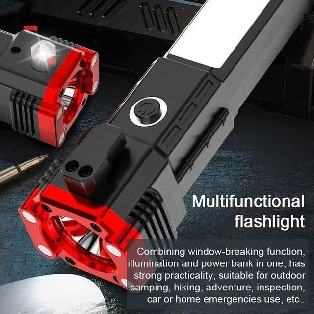 8 in 1 Portable Rechargeable Torch LED Flashlight.8 in 1 Portable Rechargeable LED Torch Flashlight with Emergency Light, Power Bank & Multi-Mode Lighting