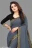 Grey Lycra Solid Saree with Blouse Piece (6.3 m) Stretchable Elegant Party Wear