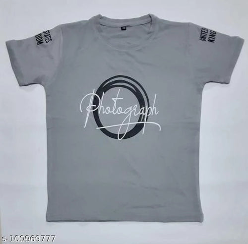 Cotton Blend Round Neck Printed T-Shirt for Boys (Grey, 7-8 Years)Shop the Cotton Blend Round Neck Printed T-Shirt for Boys in Grey, suitable for ages 7-8 years. Soft, breathable, and trendy t-shirt perfect for casual wear, school, and playtime.