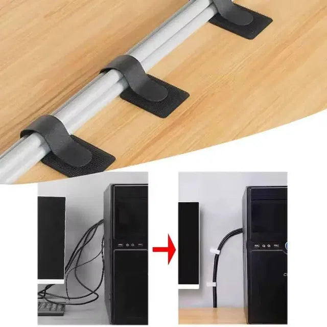 Cable Tie Self Adhesive Mounts (Pack of 10) | Stick-On Cable Tie Holders for Wire Management, Home, Office, TV, Computer & Electrical Cable Organization