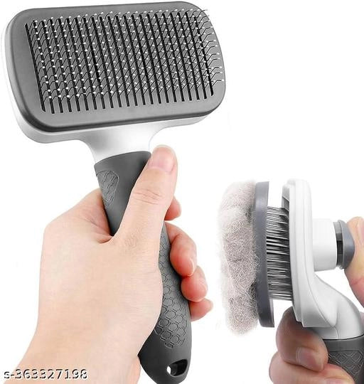 Self Cleaning Slicker Brush for Pet (Multicolor)Self Cleaning Slicker Brush For Pet (Multicolor) | Easy Hair Removal Grooming Brush | Dog & Cat Deshedding Tool