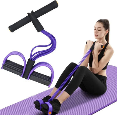 四管瑜珈踏板拉伸阻力帶，Crossfit 健身腹部塑形器材，適用於腹部/腰部/手臂/腿部拉伸
