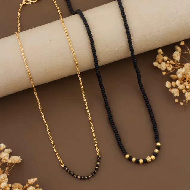 Gold Plated Long Moti Mala Mangalsutra with 24 Inch Short Mangalsutra – 30 Inch Bridal Ethnic Pearl Necklace Set for Wedding & Festive Wear
