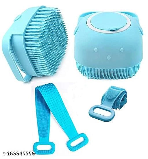 Silicone Body Back Scrubber with Double Side Bathing Belt (Multicolor, Set of 2)Silicone Body Back Scrubber with Double Side Bathing Belt (Set of 2) | Exfoliating Bath Scrubber
