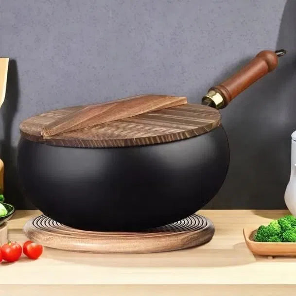 Artisan Unenameled Cast Iron Casserole.Unenameled Cast Iron Casserole Pot – Traditional Slow Cooking Cookware