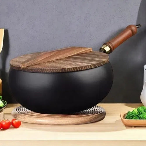 Artisan Unenameled Cast Iron Casserole.Unenameled Cast Iron Casserole Pot – Traditional Slow Cooking Cookware