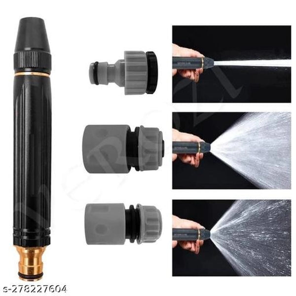Metal Nozzle Spray Gun (Black).Metal Nozzle Spray Gun (Black) – Heavy Duty Adjustable Water Spray For Garden And Car Wash