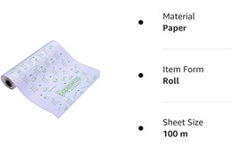 Food Wrapping Butter Paper Roll (500 g)Food Wrapping Butter Paper Roll 500g | Oil Proof Non-Stick Baking & Food Packing Paper | Heat Resistant Food Grade Paper