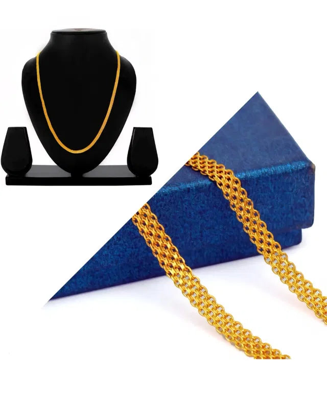 Artificial Gold Chain 24 Inches for Men & Women | Premium Gold Plated Stylish Unisex Necklace for Daily Wear & Gifting Use Now