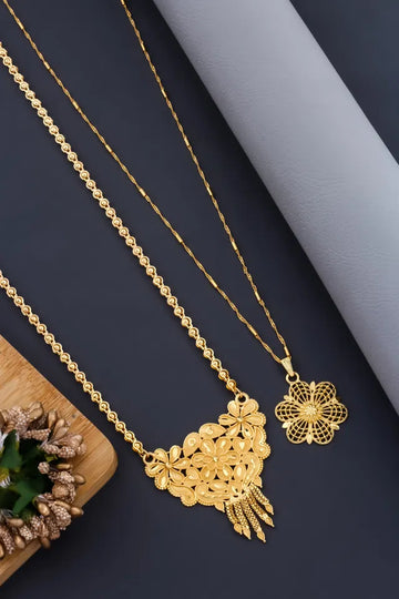 Mangalsutra Ki Mala Design With Moti Chen Ladi Lomg and short Combo Set [ BUY 1 GET 1 FREE ]