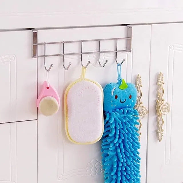 Stainless Steel Over the Door Hook Hanger-Heavy Duty Storage Organizer.Space Saving Hanging Solution.