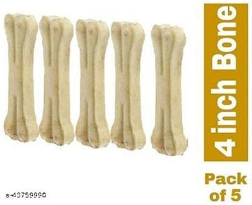 Rawhide Bone Treat (Pack of 5).Rawhide Bone Treat (Pack Of 5) – Long Lasting Dental Chew For Dogs