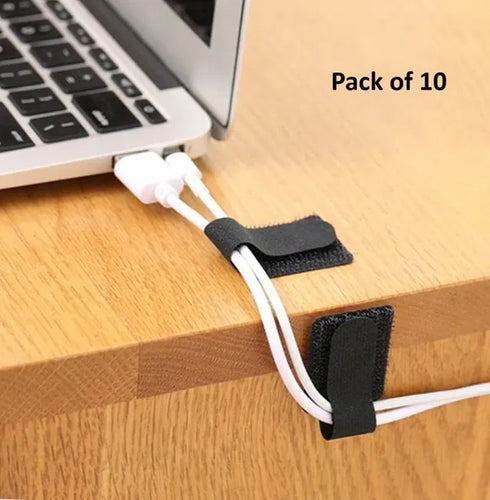 Cable Tie Self Adhesive Mounts (Pack of 10) | Stick-On Cable Tie Holders for Wire Management, Home, Office, TV, Computer & Electrical Cable Organization