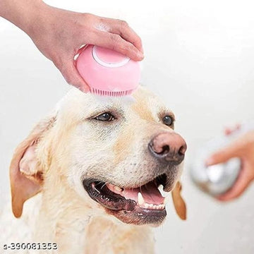 Silicone Massage Brush for Pet (Multicolor)Silicone Massage Brush for Pet Multicolor | Soft Grooming & Bath Brush for Dogs & Cats | Gentle Fur Cleaning & Massage Tool