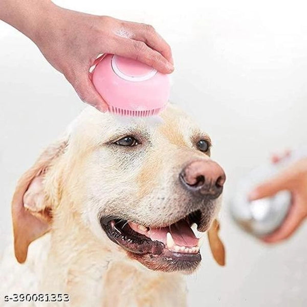Silicone Massage Brush for Pet (Multicolor)Silicone Massage Brush for Pet Multicolor | Soft Grooming & Bath Brush for Dogs & Cats | Gentle Fur Cleaning & Massage Tool