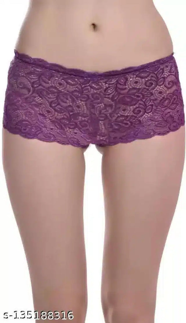 Net Briefs for Women (Purple, 6XL).Women’s Net Briefs Panty | Breathable & Comfortable Innerwear | Purple | 6XL Size | Soft Stretch Fabric
