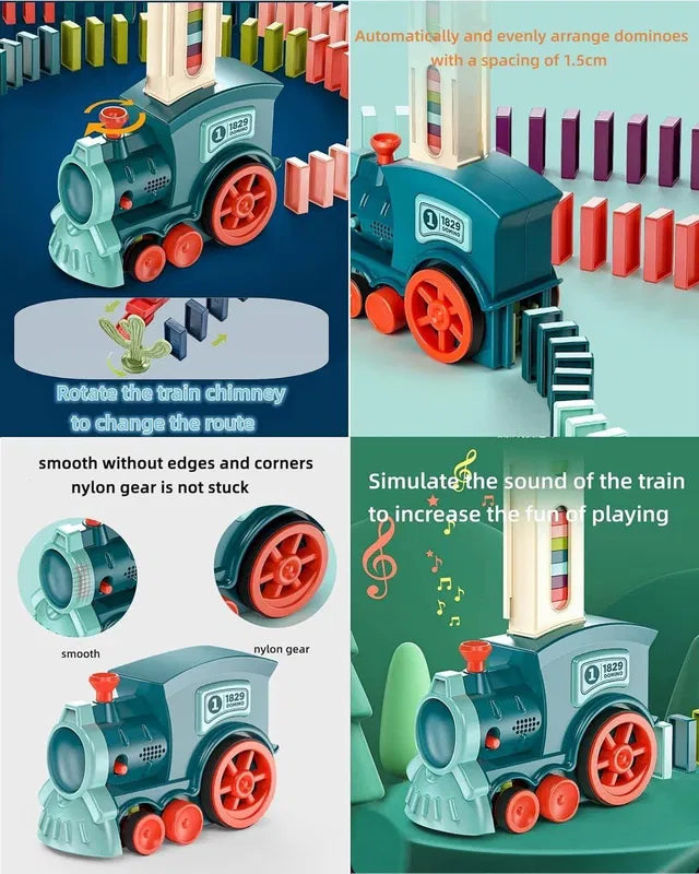 Train Toy Domino Set for Kids – BPA-Free Plastic with Sound Effects.Make playtime fun and educational with Train Toy Domino Set for Kids. BPA-free plastic, automatic domino laying, sound effects, and safe design for creative learning.