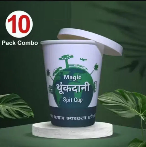 Magic Disposable Spit Cup for Home/Office/Patients/Car (Solidifies Liquid Pack of 10).Liquid Solidifying Travel & Patient Care Cups