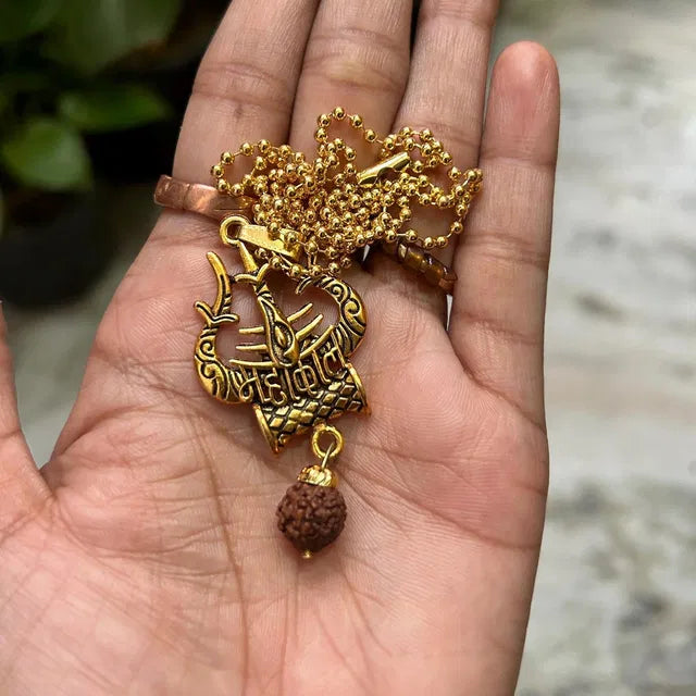 Spiritual Necklace Shiva Trishul damaru Necklace.Shiva Trishul Damaru Necklace – Spiritual Mahadev Pendant for Protection & Blessings