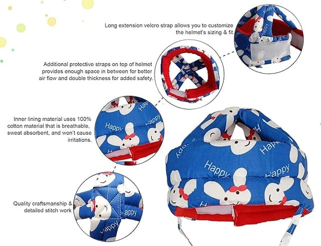 Baby Head Protector, Adjustable Size Baby Learn to Walk Or Run Soft Safety Helmet.Baby Head Protector Safety Helmet | Adjustable Soft Cushion Head Guard for Babies Learning to Walk & Crawl