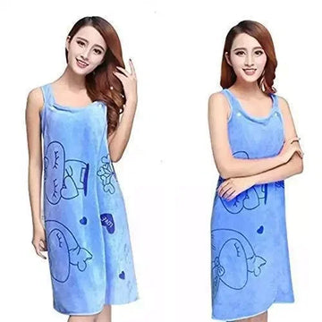 Microfiber Wearable Magic Bath Towel for Women, Ultra Soft Quick Dry Body Wrap Towel with Elastic Band & Button Closure, Highly Absorbent, Lightweight & Skin Friendly – Pack of 2