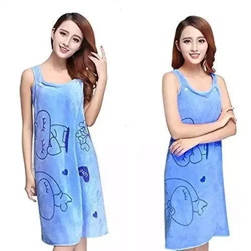 Microfiber Wearable Magic Bath Towel for Women, Ultra Soft Quick Dry Body Wrap Towel with Elastic Band & Button Closure, Highly Absorbent, Lightweight & Skin Friendly – Pack of 2