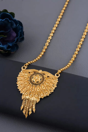 Gold plated Long Moti Mala Mangalsutra With Short Mangalsutra (30 Inch And 24 Inch)
