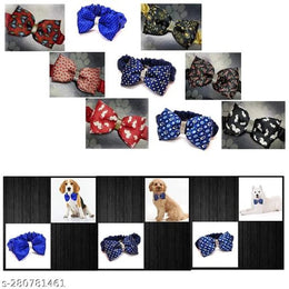 Adjustable Stretchable Bow Tie for Pet (Multicolor, L) (Pack of 9)Adjustable Stretchable Bow Tie For Pet (Multicolor, L) (Pack Of 9) | Stylish Dog & Cat Collar Accessories