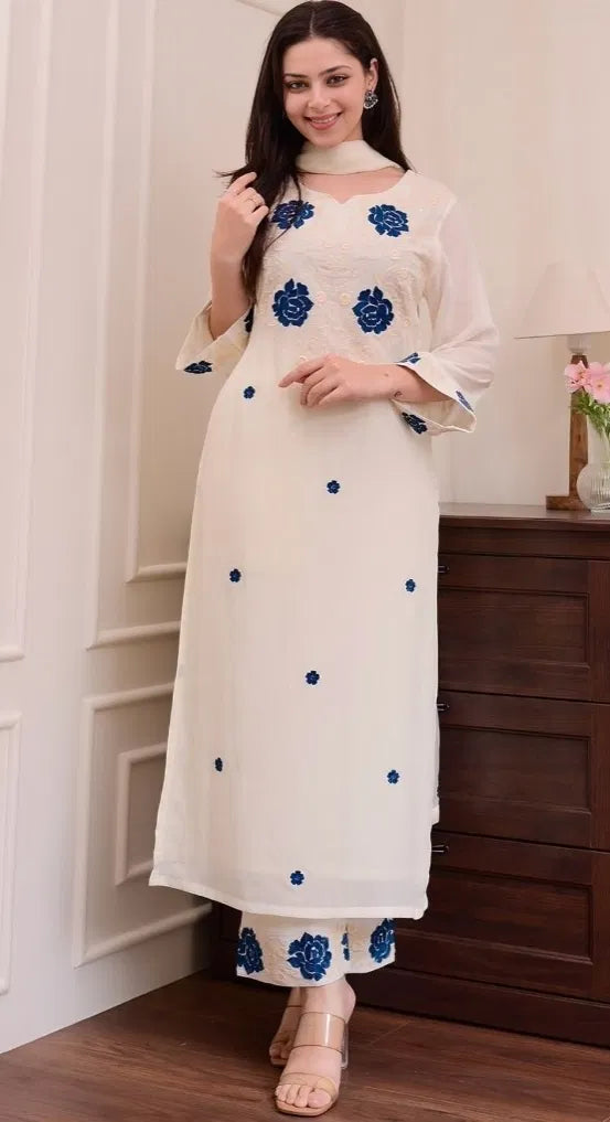 Kurta With Dupatta And Bottomwear