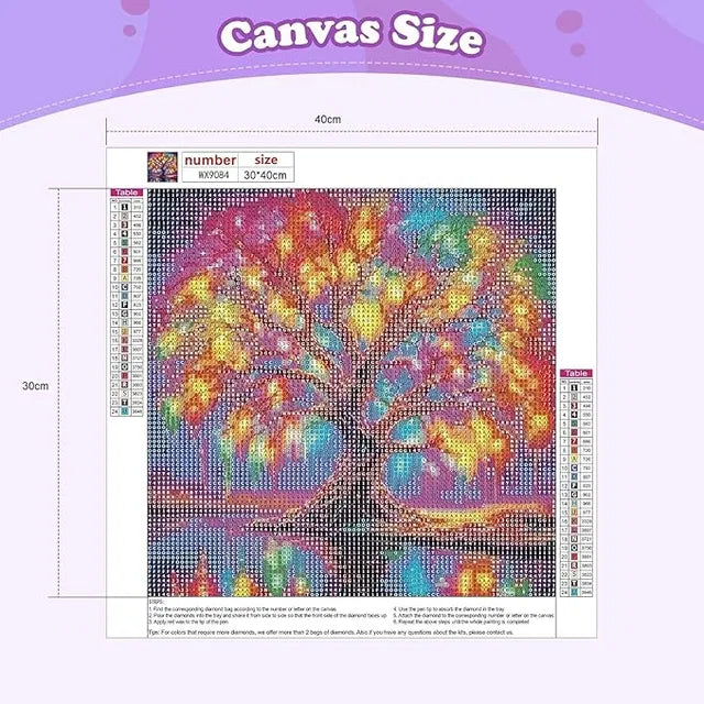 “Diamond Art Painting Kit – 5D Tree Diamond Art Kit for Adults & Beginners, DIY Crystal Rhinestone Painting for Home Decor”