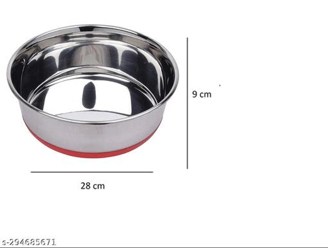 Stainless Steel Feeding Bowls (Multicolor, 1000 ml)Stainless Steel Feeding Bowls (Multicolor, 1000 Ml) | Extra Large Rust Proof Pet Food & Water Bowl