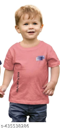 Cotton Blend Round Neck Printed T-Shirt for Boys (Peach, 3-4 Years).Soft cotton blend round neck printed T-shirt for boys aged 3–4 years. Lightweight, breathable, and perfect for daily wear and playtime.