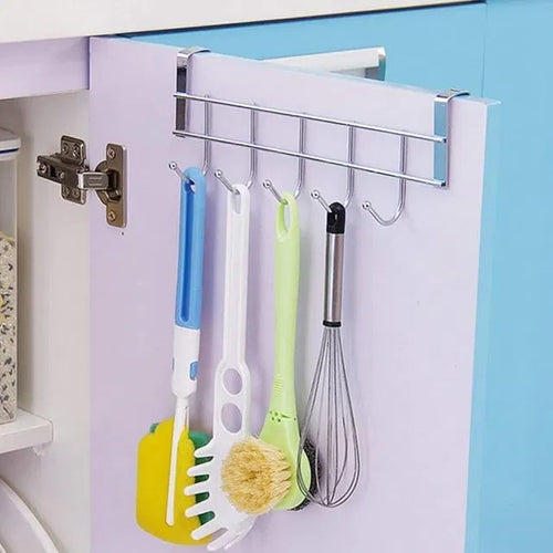 Stainless Steel Over the Door Hook Hanger-Heavy Duty Storage Organizer.Space Saving Hanging Solution.