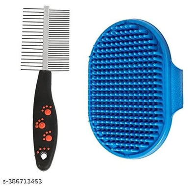 2 in 1 Massage Brush with Hair Straightening Brush for Pet (Multicolor, Set of 2)2 in 1 Pet Massage Brush & Hair Straightening Brush (Multicolor, Set of 2)