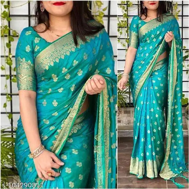 Jacquard Saree For Women (Brown, 6.3m)Brown Jacquard Saree with Blouse Piece (6.3 m) Elegant Traditional Wear for Women