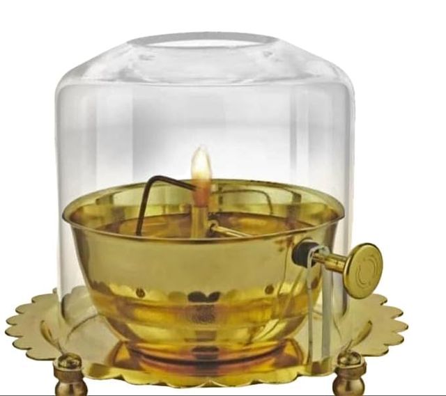 Akhand Diya Lamp with Adjustable wick & GlassAkhand Diya Lamp with Glass Cover & Adjustable Wick – Puja Oil Lamp